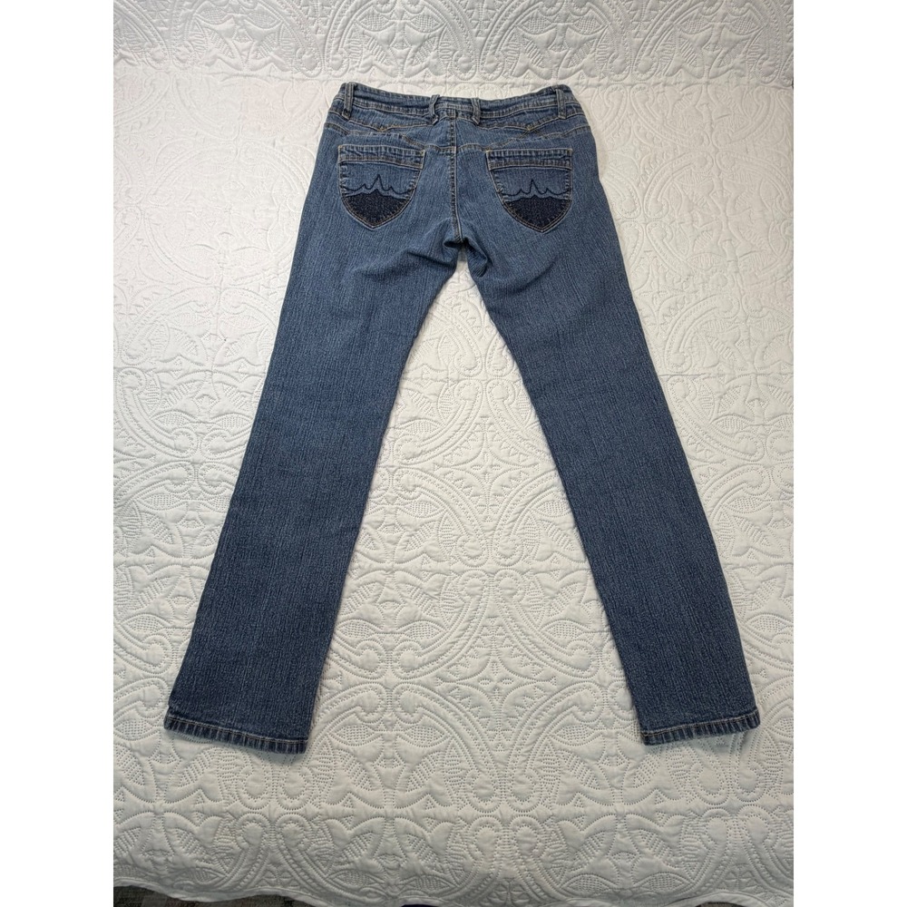 Crest Jeans Blue‎ Denim Straight Leg Embroidered Back Pocket Pants Size 11/12
